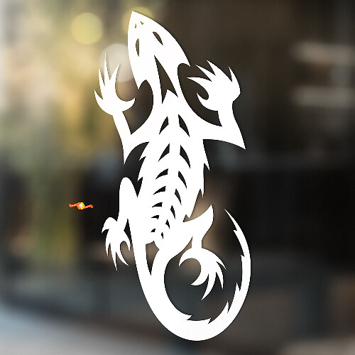 Bearded Dragon Tribal Style Universal Vinyl Decal Sticker_1
