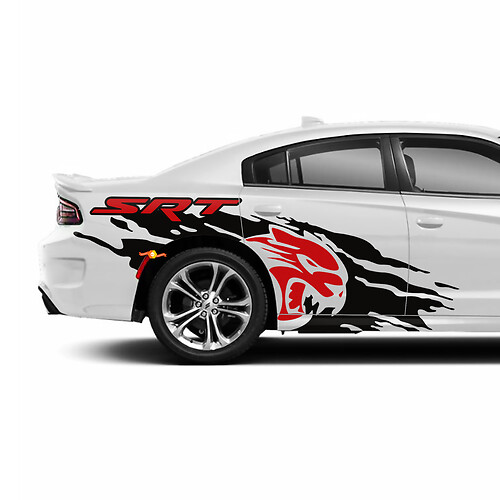 SRT Hellcat Side Rear Quater panel Splash Decals Stickers for Dodge Charger Graphics
