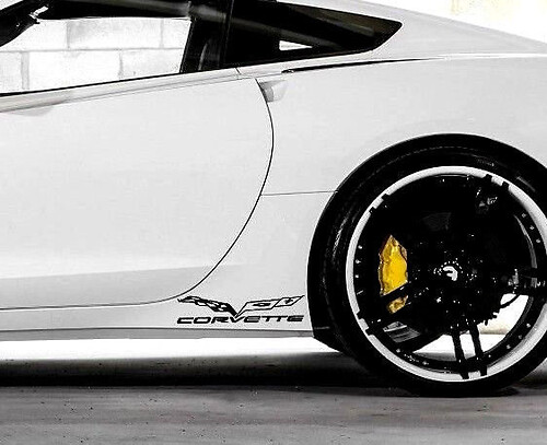 Rocker Panel Sticker Kit custom flag for Chevy Corvette Z06 C6 C7 2005-2018
