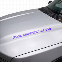 7.4L Vortec 454 Hood Vinyl Decals Pair for Chevy Trucks_2