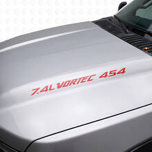 7.4L Vortec 454 Hood Vinyl Decals Pair for Chevy Trucks_4