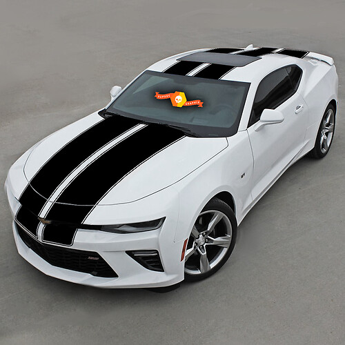 Chevrolet Camaro 2016- 2018 Top Double Stripes With Pinstripes
