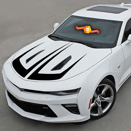 Chevrolet Camaro 2016-2018 Hood Accent Scallop Vinyl Stripes
