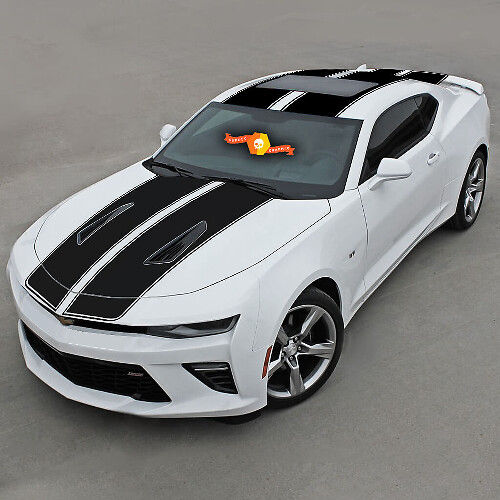 Chevrolet Camaro 2016-2018 -ss- Top Double Vinyl Stripes W/ Pinstripes