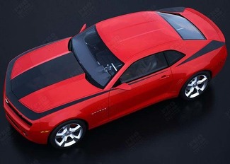 Speed Style Center And Side Stripe Kit Hood Side Vinyl Decal Sticker for Chevrolet Camaro 2010-2015