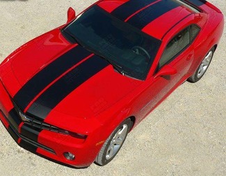 Pace Style Full Length Twin Stripe Kit Hood Roof Trunk Rear Bumper Front Bumper Vinyl Decal Sticker for Chevrolet Camaro 2010-2015