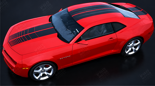 Over The Top Strobe Double Stripe Kit Hood Roof Trunk Vinyl Decal Sticker for Chevrolet Camaro 2010-2015