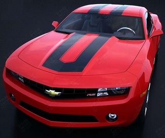 SEMA Style Outlined Center Stripe Kit Hood Roof Trunk Vinyl Decal Sticker for Chevrolet Camaro 2010-2015