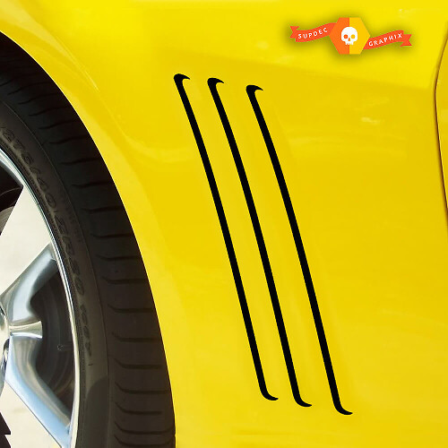 Chevrolet Camaro 2010-2015 Gill Vent Insert Overlay Side Vinyl Stripes
