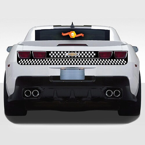 Chevrolet Camaro 2010-2013 Rear Fascia Trunk Checkered Vinyl Stripes
