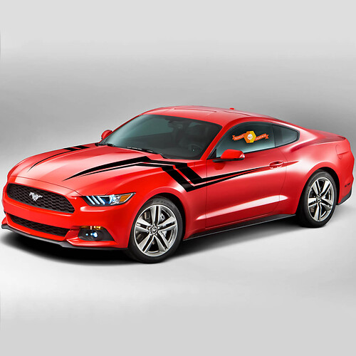 Lightning Style Stripes Side Hood Vinyl Decal Sticker for Musclecar Musclecarmodel 2015-2020