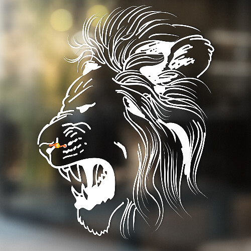Lion Vinyl Art Wall  Window Bathroom Sticker Decal removable #3_1