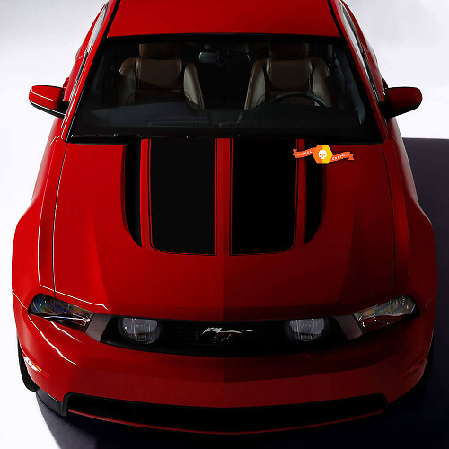 Blackout Outline Hood Stripes Vinyl Decal for Musclecar Mustang 2005-2024
