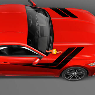 Ford Mustang 2005-2024 Fender Hash Extended on Doors Side Stripes
