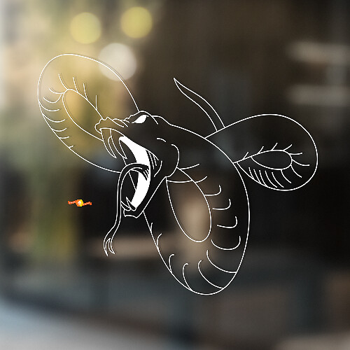 Angry Snake Vinyl Decal for Cars, Windows & Walls