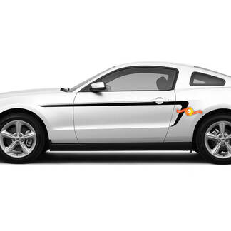 Side Doors Accent Rear L style stripes decals for Ford Mustang 2005-2024 vinyl stickers graphics
