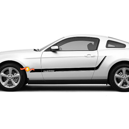 Custom Curved Side Stripes Vinyl Decal Kit for Musclecar Mustang