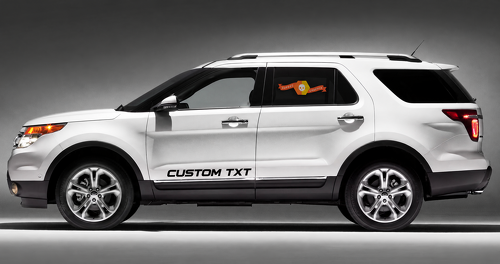 CUSTOM TXT Lettering Pair Rocker Panel Vinyl Decal Sticker for Ford Explorer 2010-2018