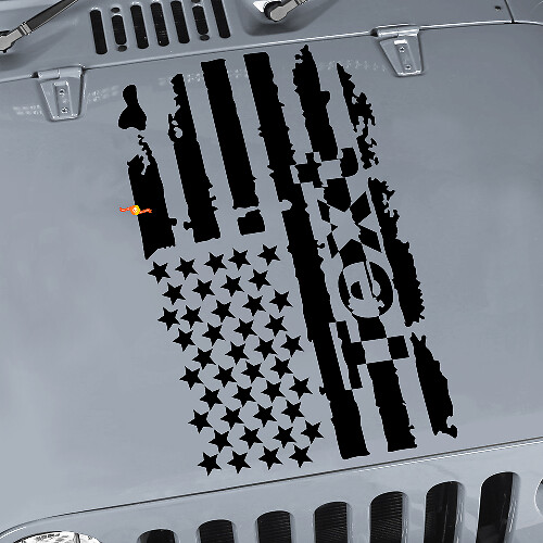 JEEP WRANGLER 1x Hood Decal racing stickers flag logo graphic vinyl hood stripe
