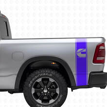 C-Style Turbo Diesel Rear Side Stripes Vinyl Decal Kit for Dodge Trucks_2
