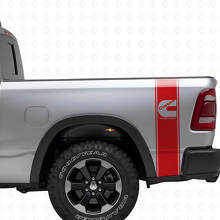 C-Style Turbo Diesel Rear Side Stripes Vinyl Decal Kit for Dodge Trucks_4
