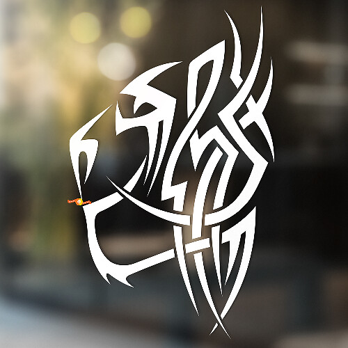 Tiger Wild Cat Tribal Style Universal Vinyl Decal Sticker_1