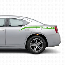 High Output Curved Stripes Bedside Vinyl Decal Sticker for Dodge Charger 2006-2010_3