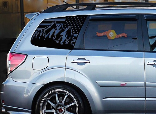 USA Flag Windshield Vinyl Decals Stickers for Suba WRX Turbo