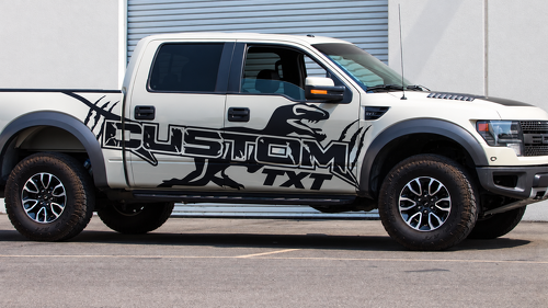SVT CUSTOM TXT Dinosaur Paint Splash Side Vinyl Decal Sticker for Ford F-150 Raptor 2010-2014