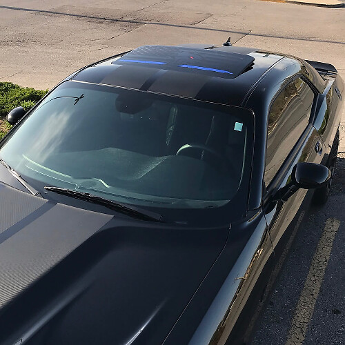Window Sunroof US flag blue line Vinyl Windshield Decal Graphic Stickers for Dodge Challenger