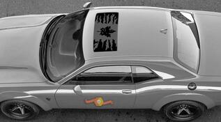 2 Dodge Challenger Window Canadian flag Hellcat Vinyl Windshield Decal Graphic Stickers

