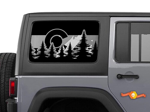 Jeep Wrangler Colorado Flag Windshield  Decal JKU JLU 4Dr 2007-2019 Rubicon Stickers
