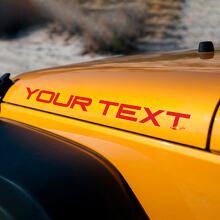 Custom Text Hood Vinyl Decals Set for Jeep Wrangler YJ_3