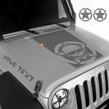 Blackout military skull 5 piece vinyl hood Stickers Decals set Jeep Wrangler JK JKU LJ TJ
 2