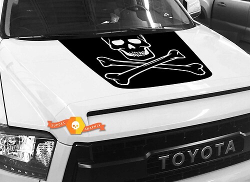 Skull & Crossbones Hood Vinyl Decal Sticker for Toyota Tundra 2014-2018