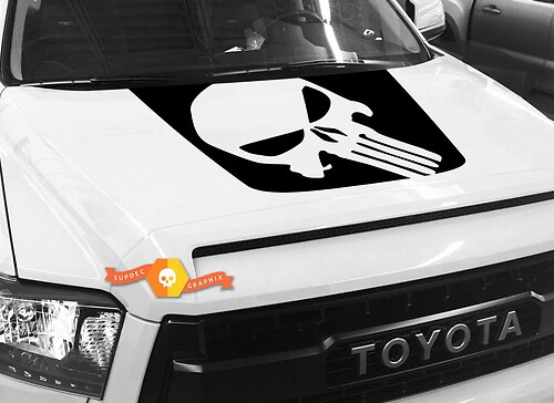 Punisher Logo Hood Vinyl Decal Sticker for Toyota Tundra 2014-2018