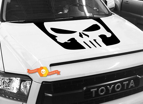 Punisher Skull Logo Hood Vinyl Decal Sticker for Toyota Tundra 2014-2018