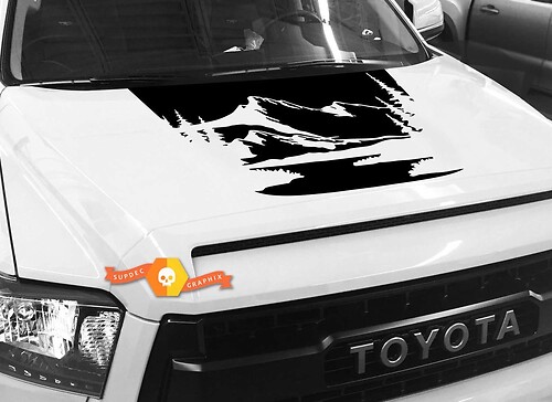 Mountain Landscape Hood Vinyl Decal Sticker for Toyota Tundra 2014-2018
