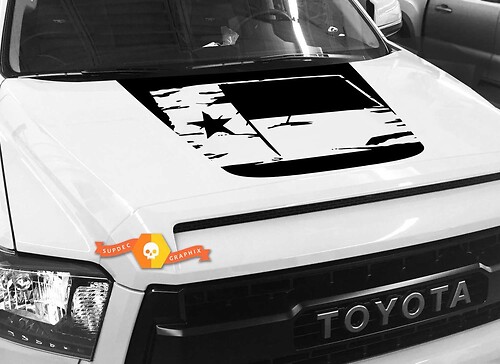 Distressed Texas Flag Hood Vinyl Decal Sticker for Toyota Tundra 2014-2018