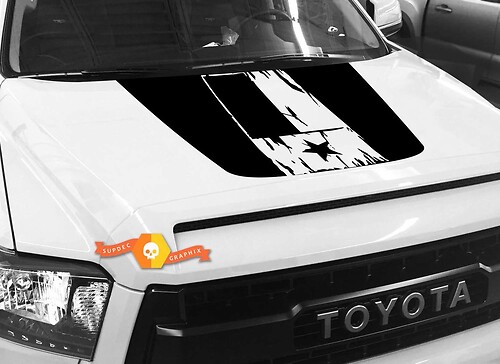 Texas Flag Hood Vinyl Decal Sticker for Toyota Tundra 2014-2018
