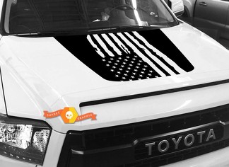 Hood USA Distressed Flag graphics decal for TOYOTA TUNDRA 2014 2015 2016 2017 2018 #3
