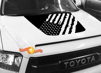 Hood USA Distressed Flag graphics decal for TOYOTA TUNDRA 2014 2015 2016 2017 2018 #4
