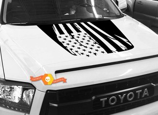 Hood USA Distressed Flag graphics decal for TOYOTA TUNDRA 2014 2015 2016 2017 2018 #9
