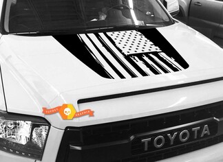 Hood USA Distressed Flag graphics decal for TOYOTA TUNDRA 2014 2015 2016 2017 2018 #23
