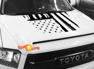 Hood USA Distressed Flag graphics decal for TOYOTA TUNDRA 2014 2015 2016 2017 2018 2020 #26
