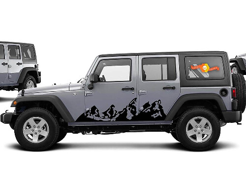 Mountains Range Side Vinyl Decal Kit for Jeep Wrangler