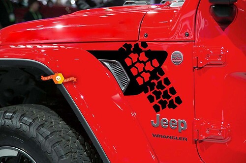 NEW Jeep Wrangler JL Rubicon Tire Tread Fender Vent Sticker Decal Kit 2018+
