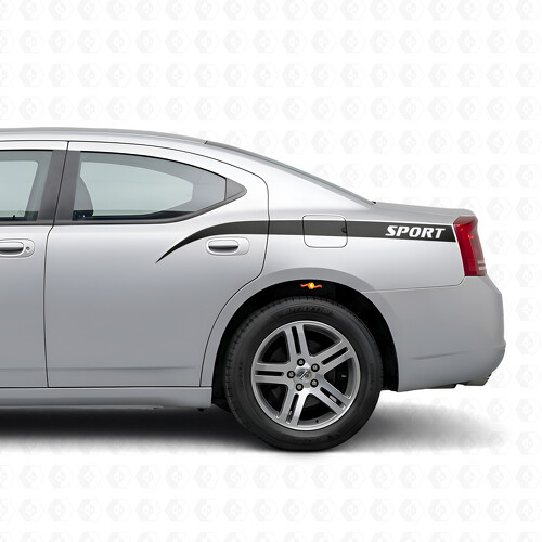 Sport Curved Stripes Bedside Vinyl Decal Sticker for Dodge Charger 2006-2010_1