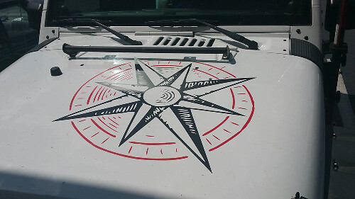 Compass Rose Vinyl Hood Decal for Jeep Wrangler