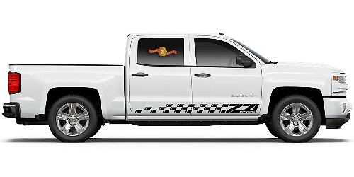 Z71 Logo Checkered Style Side Vinyl Decal Sticker for Chevrolet Silverado 2013-2019